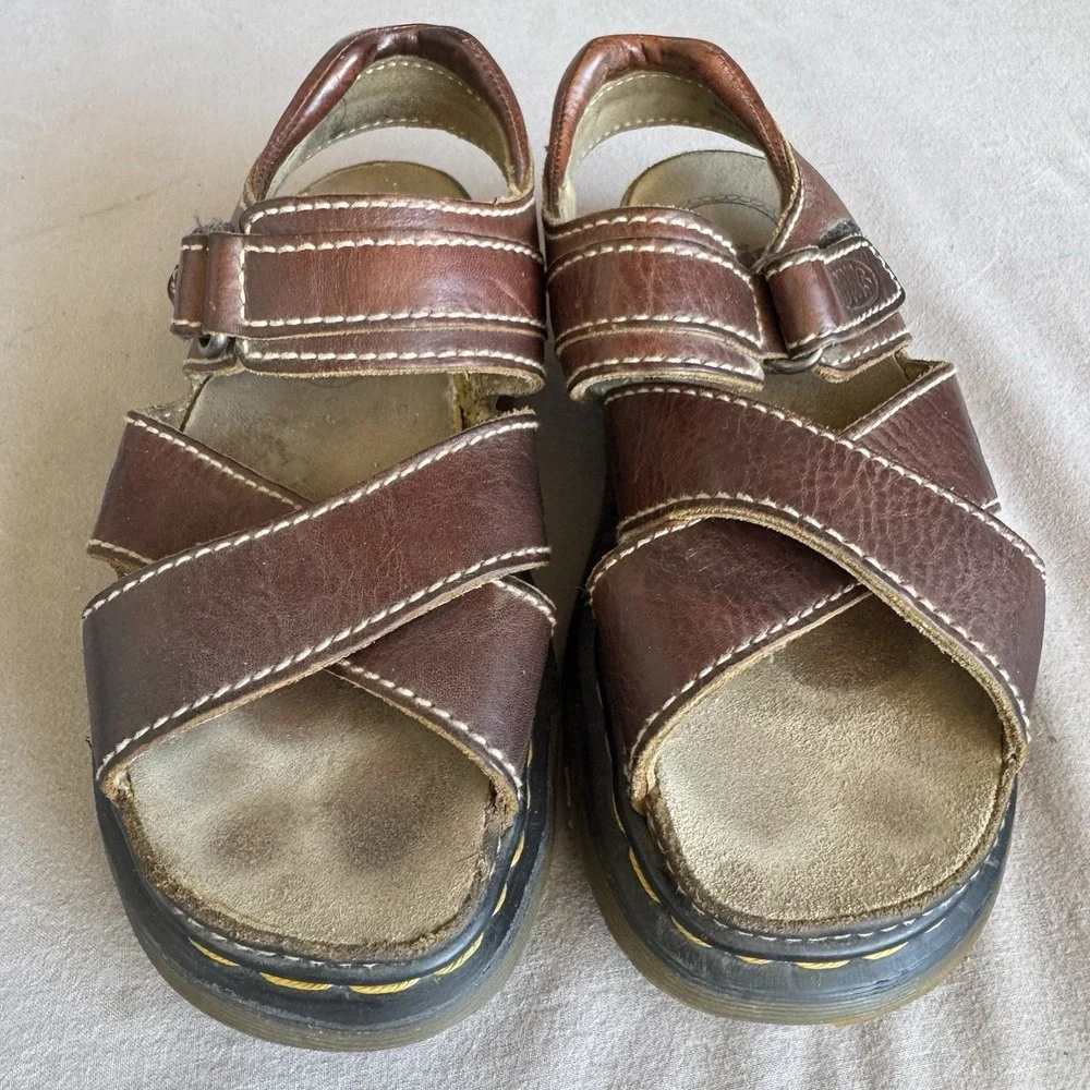 Size 7 - Dr. Martens Sandals 9076 Mens Fisherman Chunky Vintage Brown Leather